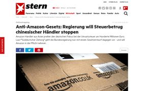 
                            9. Amazon soll für Steuerbetrug durch chinesische Händler haften - Stern