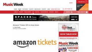 
                            10. Amazon Tickets UK to close down - Music Week