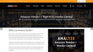 
                            5. Amazon Vendor – Sign in to Vendor Central – AMALYZE