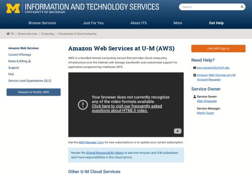 
                            10. Amazon Web Services at U-M (AWS) / U-M Information and ...