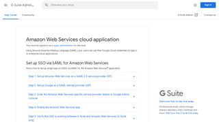 
                            12. Amazon Web Services cloud application - G Suite Admin ...