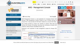 
                            9. Amazon Web Services Management Console - Tutorialspoint