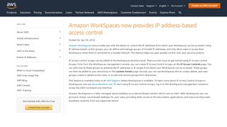 
                            9. Amazon WorkSpaces now provides IP address-based access control