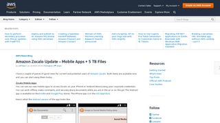 
                            11. Amazon Zocalo Update – Mobile Apps + 5 TB Files | AWS News Blog