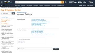 
                            9. Amazon.ca Help: Account Settings