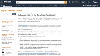 
                            10. Amazon.ca Help: Alternate Sign In for Two-Step Verification