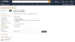 
                            11. Amazon.ca Help: Edit Your Profile