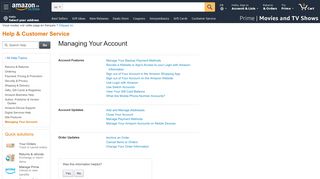
                            13. Amazon.ca Help: Manage Your Account