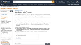 
                            3. Amazon.ca Help: Use Login with Amazon