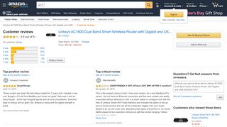 
                            5. Amazon.ca:Customer reviews: Linksys AC1600 Dual Band Smart ...