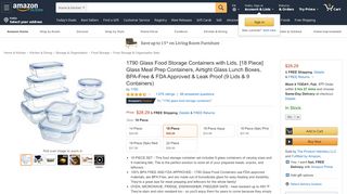 
                            11. Amazon.com: 18 Piece Glass Food Storage Container Set - BPA Free ...