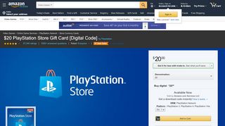 
                            12. Amazon.com: $20 PlayStation Store Gift Card [Digital Code]: Video ...
