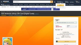 
                            8. Amazon.com: $35 Nintendo eShop Gift Card [Digital Code]: Video ...