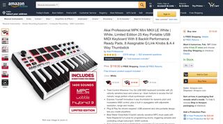 
                            9. Amazon.com: Akai Professional MPK Mini MKII White | 25-Key Ultra ...