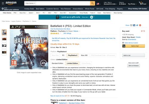 
                            11. Amazon.com: Battlefield 4 (PS3) (UK): Video Games