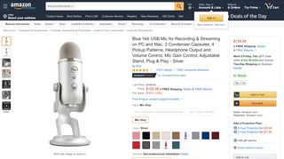 
                            5. Amazon.com: Blue Yeti USB Microphone - Silver: Musical Instruments