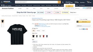 
                            10. Amazon.com: Caps Lock preventing login since 1980 Gift T-Shirt ...