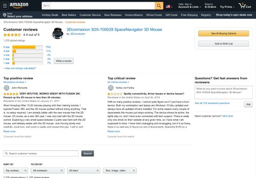 
                            7. Amazon.com: Customer reviews: 3Dconnexion 3DX-700028 ...