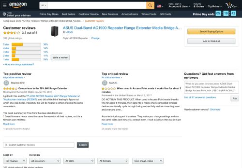 
                            12. Amazon.com: Customer reviews: ASUS Dual-Band AC1900 Repeater ...