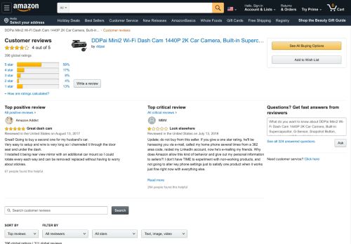 
                            8. Amazon.com: Customer reviews: DDPai Mini2 Wi-Fi Dash Cam 1440P ...
