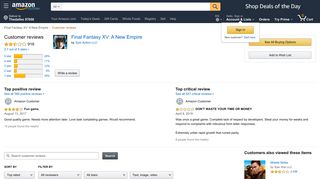 
                            9. Amazon.com: Customer reviews: Final Fantasy XV: A New Empire
