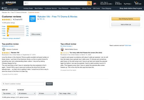 
                            6. Amazon.com: Customer reviews: Rakuten Viki - Free TV Drama ...