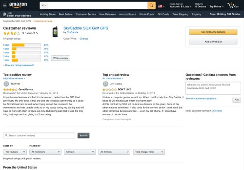 
                            13. Amazon.com: Customer reviews: SkyCaddie SGX Golf GPS