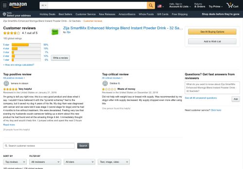 
                            10. Amazon.com: Customer reviews: Zija SmartMix Enhanced Moringa ...