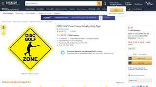 
                            13. Amazon.com : DISC GOLF ZONE Funny Novelty Xing Sign : Office ...