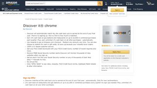 
                            7. Amazon.com: Discover it® chrome: Credit Card Offers