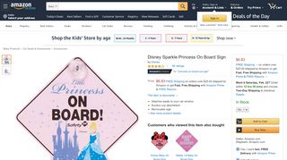 
                            10. Amazon.com : Disney Sparkle Princess On Board Sign : Child Safety ...