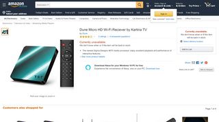 
                            11. Amazon.com: Dune Micro HD Wi-Fi Reciever by Kartina TV: Electronics