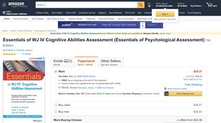 
                            7. Amazon.com: Essentials of WJ IV Cognitive Abilities Assessment ...