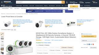 
                            10. Amazon.com : EZVIZ FULL HD 1080p Outdoor Surveillance System, 4 ...