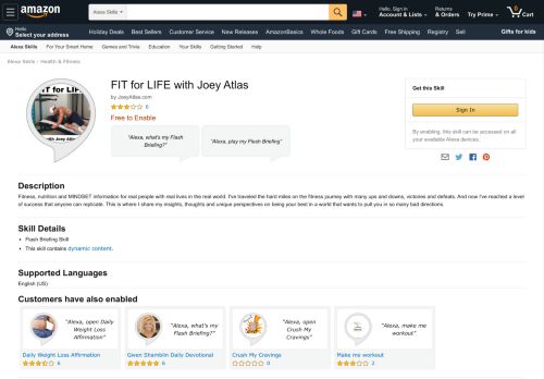 
                            12. Amazon.com: FIT for LIFE with Joey Atlas: Alexa Skills