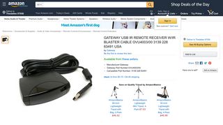 
                            7. Amazon.com: GATEWAY USB IR REMOTE RECEIVER W/IR ...