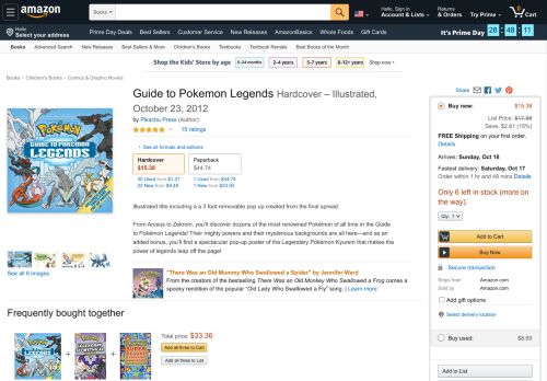 
                            10. Amazon.com: Guide to Pokemon Legends (9781604381757): Pikachu ...