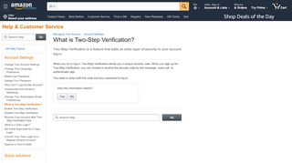 
                            5. Amazon.com Help: About Two-Step Verification