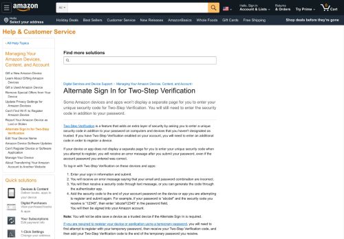 
                            13. Amazon.com Help: Alternate Sign In for Two-Step Verification