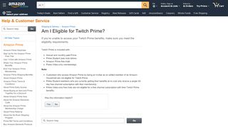 
                            5. Amazon.com Help: Am I Eligible for Twitch Prime?