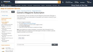 
                            10. Amazon.com Help: Cancel a Magazine Subscription