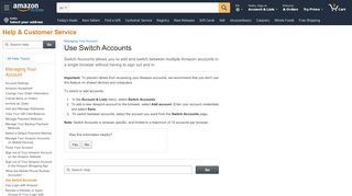 
                            2. Amazon.com Help: How to use Account Switching