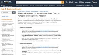 
                            2. Amazon.com Help: Make a Payment on an Amazon.com Store Card ...