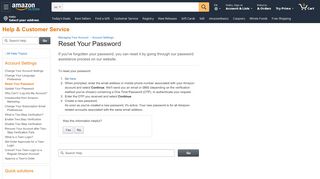 
                            5. Amazon.com Help: Reset Your Password