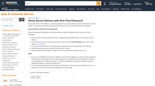 
                            3. Amazon.com Help: Secured Delivery with One-Time Password