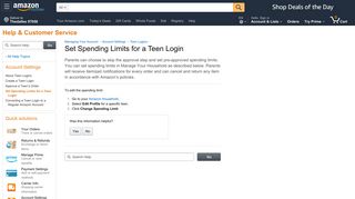 
                            2. Amazon.com Help: Set Spending Limits for a Teen Login