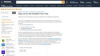 
                            3. Amazon.com Help: Sign up for the Audible Free Trial