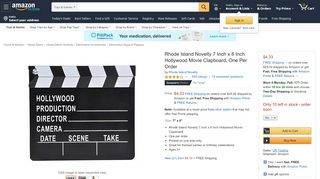 
                            11. Amazon.com: Hollywood Director's Film Movie Slateboard Clapper ...