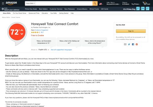 
                            9. Amazon.com: Honeywell Total Connect Comfort: Alexa Skills