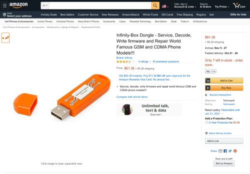 
                            5. Amazon.com: Infinity-Box Dongle - service, decode, write ...